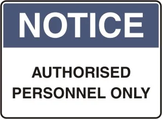 NT 04 — NOTICE - AUTHORISED PERSONNEL ONLY